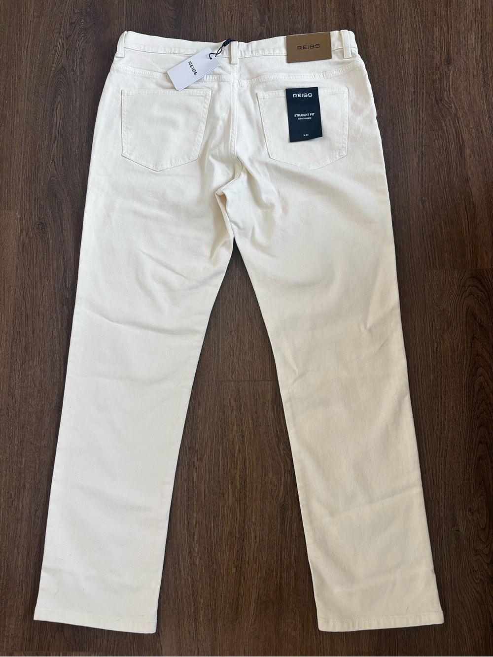 Reiss Men's Cream Straight Fit Chinos